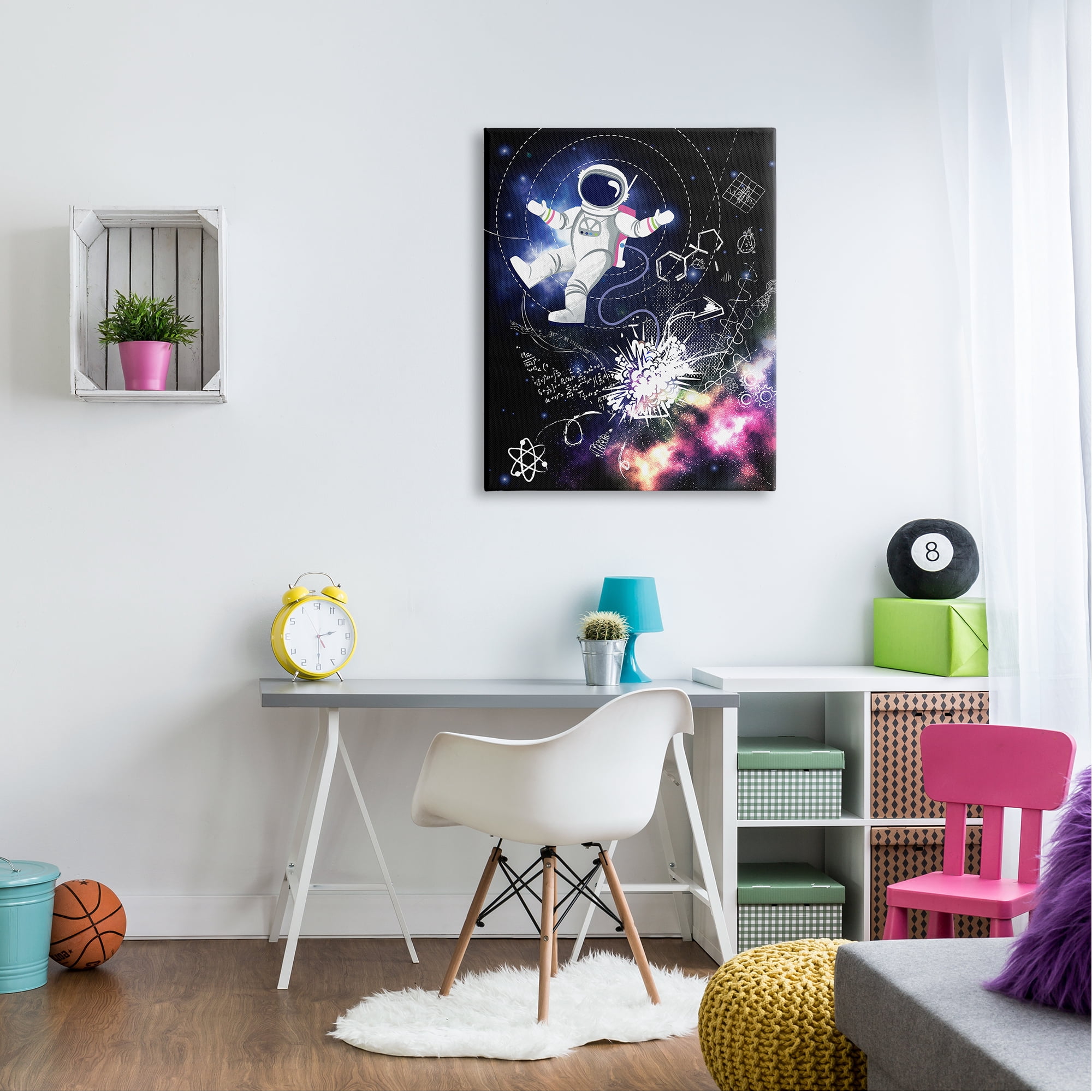 Stupell Industries Galactic Astronaut Vivid Nebula Scientific Patterns Canvas Wall Art, 30 x 40, Design by Jennifer Ellory