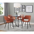 thumbnail image 3 of LumiSource Black Metal, Orange Fabric Margarite Chair - Set of 2, 3 of 8