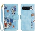 thumbnail image 3 of Designed for Google Pixel 8 Wallet Case Cute for Women, Premium PU Leather Flip Kickstand Cover with Card Holder [Long Crossbody Strap + Short Wrist Lanyard] Magnetic Closure Phone Case,Blue, 3 of 10