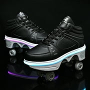 Kofuboke 2-in-1 Roller Skate Shoes, Sneakers, LED Light, Outdoor Sports