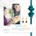 thumbnail image 6 of Besheek Goldtone Diamond and Luster Purple Crystal Boho Dangle Earrings, 6 of 7