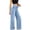 14#R Light Blue, variant on Elastic Waist Capris for Women Jeans Wide Leg Stretchy Pull On Petite Denim Pants Pull On Loose Denim Capris with Pockets Black XL