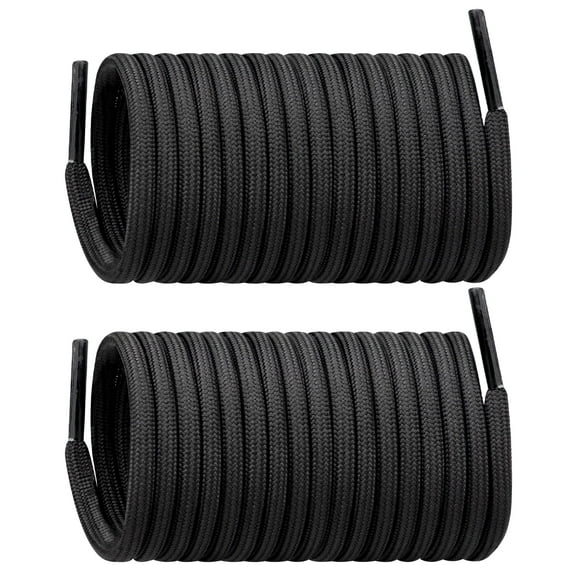 Shoelaces for Marten Boots Round Shoe Laces Replacement Shoes Strings(Color:Black,Size:55Inch)