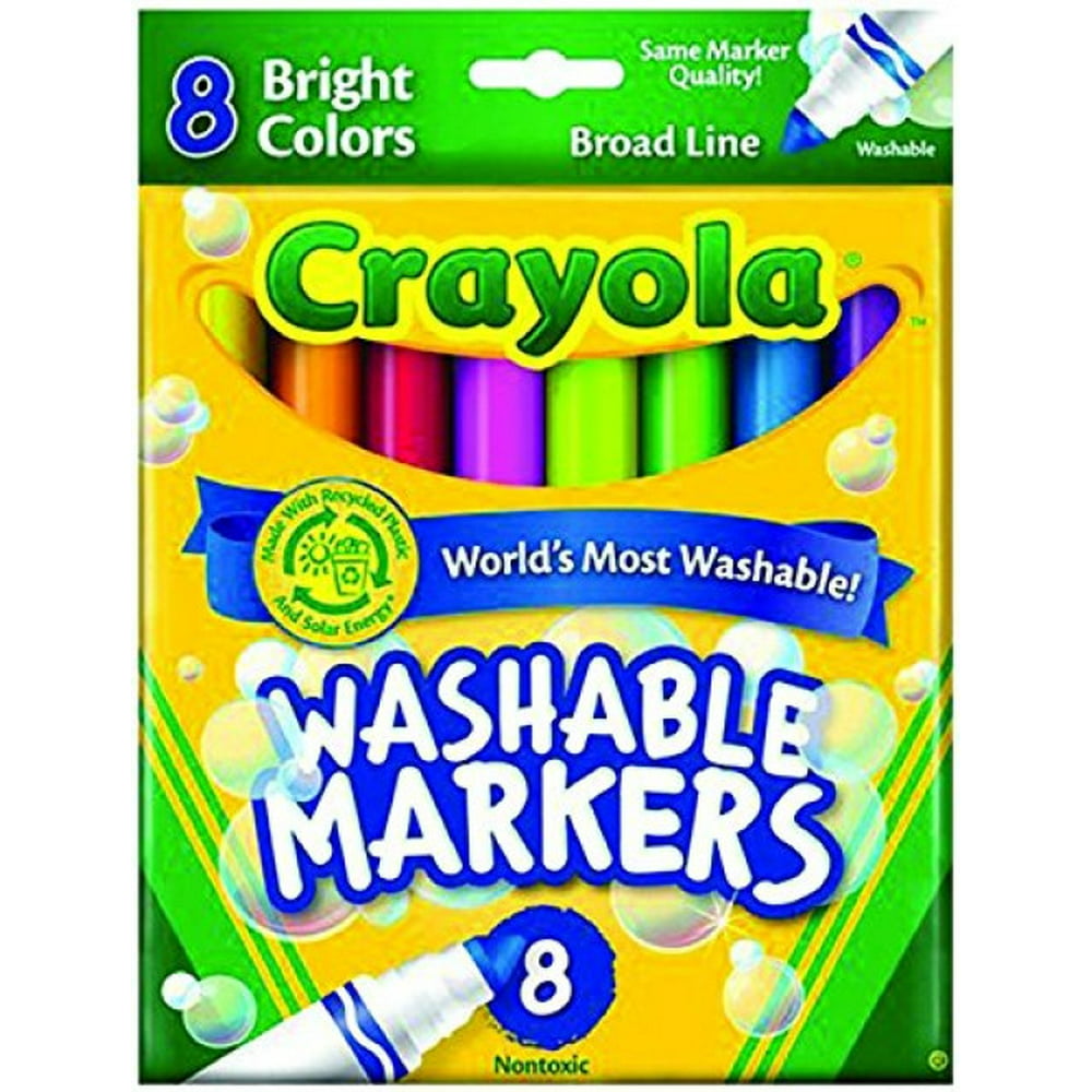 Crayola 8 Count Washable Bright Markers  Walmart.com  Walmart.com