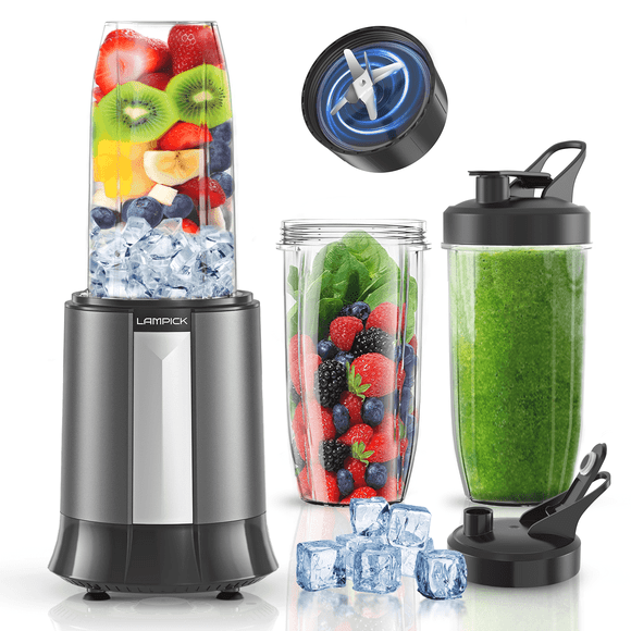 Smoothie Blender, 1300W Personal Blender para Batidos, Licuados y Extracciones de Nutrientes con 2 Pzas de Botellas Portátiles Blender de 27oz sin BPA para Llevar