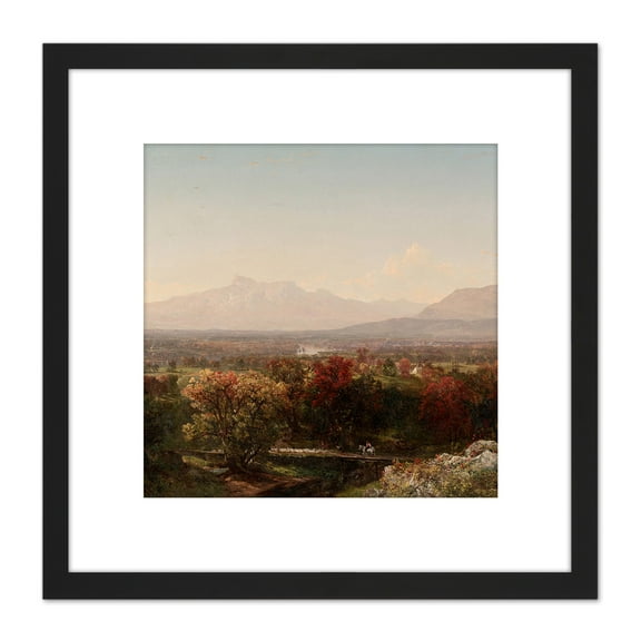 Kensett An October Day White Mountains 8X8 Inch Square Wooden Framed Wall Art Print Picture with Mount