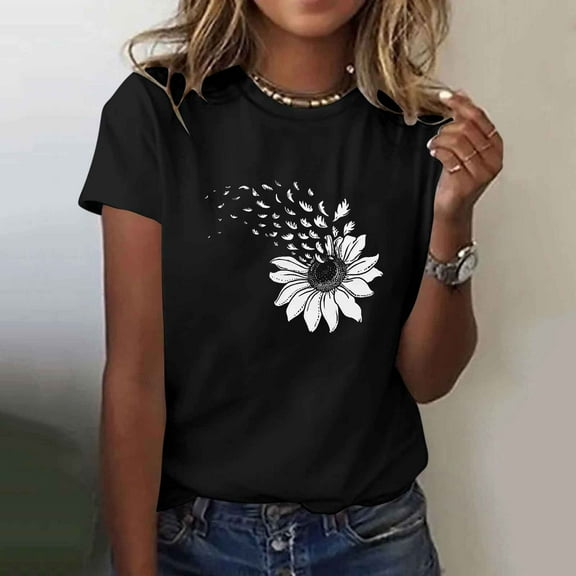 Short Sleeve Womens Shirts TShirts Bulk Workout Oversized Graphic T Shirts for Women Plus Size Tops Get it Fast