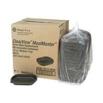Pactiv Corp. 0CN846160000 EarthChoice MealMaster 8.13 in. x 6.5 in. x 1 in. 16 oz. Plastic Container - Black (252/Carton)