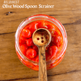 thumbnail image 4 of BeldiNest Handcrafted Olive Wood Strainer – 8-Inch Wooden Skimmer with 1.25-Inch Bowl and 0.25-Inch Holes – Rustic Kitchen Tool for Small Batch Straining, Skimming, and Scooping, 4 of 6