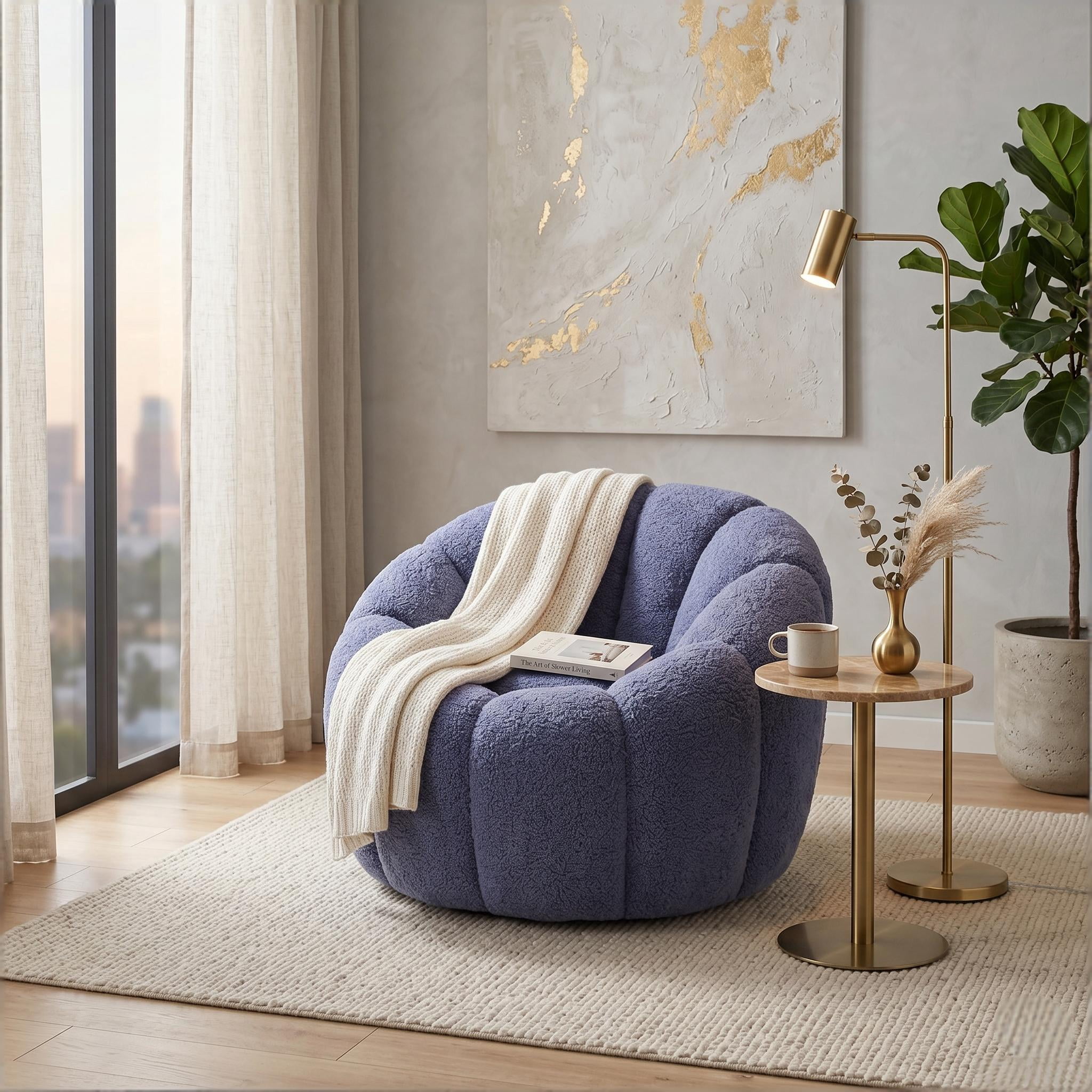 Howcool Bean Bag Sofa Chair with Armrests for Adults, High-Density Foam Lazy Sofa for Living Room Bedroom Reading