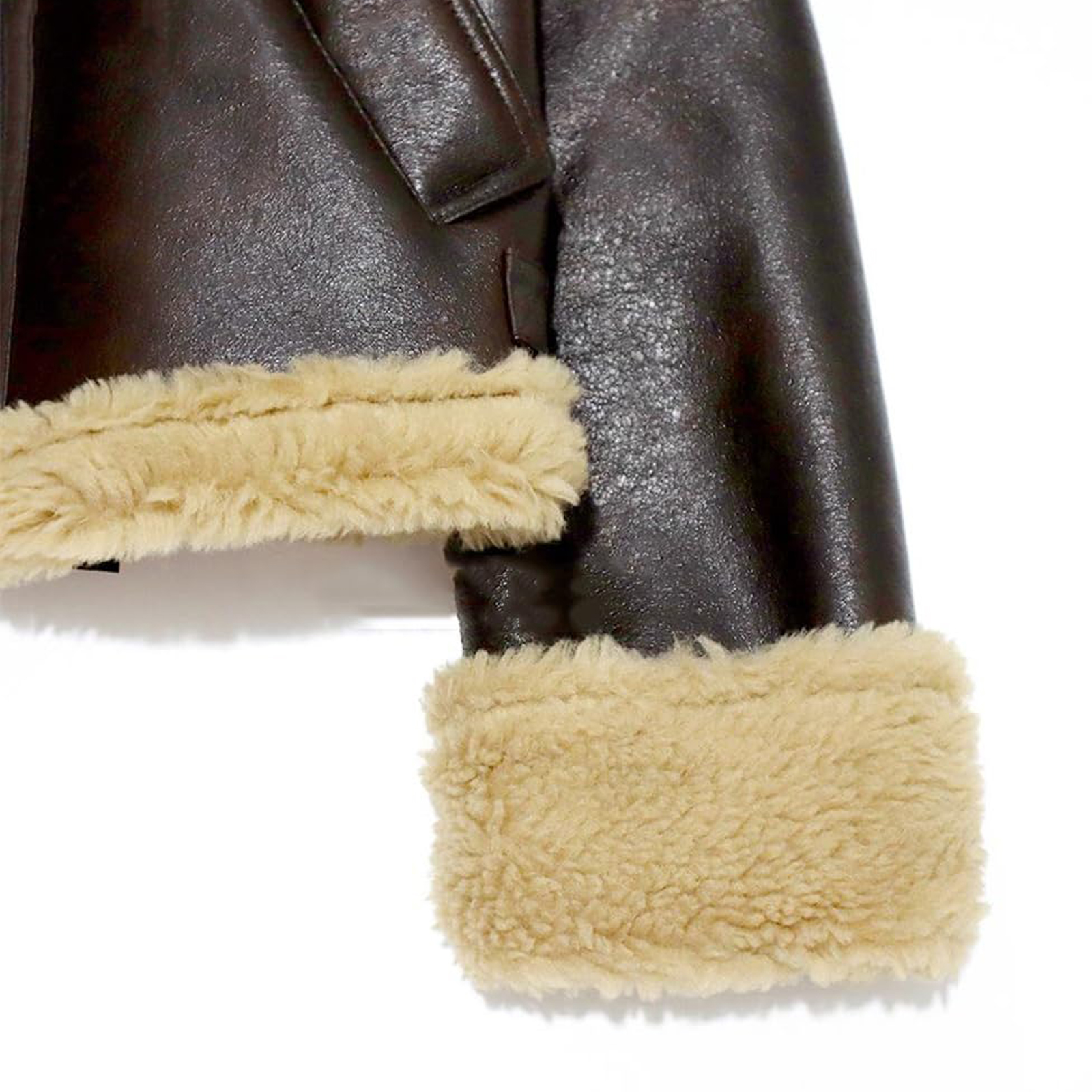 NANAIQ Leather Jackets For Women Women's Bomber Jacket Womens Fall Clothes Zip Up Faux Leather Coat Fur-Collar Warm for Winter Christmas, Brown, M