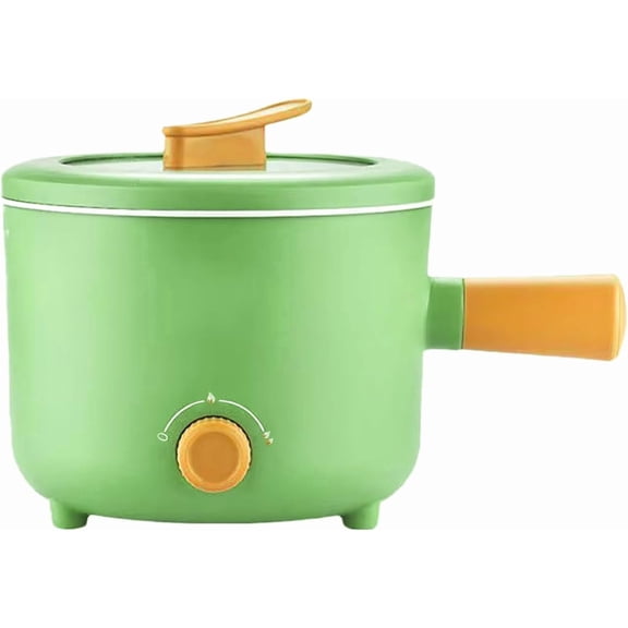 Ruspela 1.8L Multi-Function Electric Pot,Portable Mini Rice Cooker,600W Non-Stick Pot Pan,Two-Speed Hot Pot Electric Suitable for Steak,Eggs,Fried Rice,Pasta,Mushroom Soup