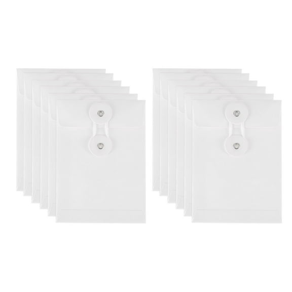REGALWOVEN Kraft Paper Envelope with String Tie Closure White 5.5x4 Inch
