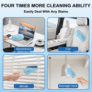 Xueyu 30 Count Duster Refills, Heavy Duty Duster Refills for Cleaning Home Blinds & Cars, Microfiber Dusting Kit with Short & Extension Handle