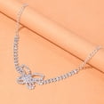 thumbnail image 4 of Bodiy Cadena para piernas con diamantes de imitación, mariposas plateadas, cadenas para el cuerpo brillantes, joyería para el muslo, accesorios para discotecas y rave para mujeres y niñas, 4 of 5