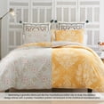thumbnail image 5 of 100% Cotton 3-Piece Percale Weave Reversible Comforter Set, King, Landour - Heirlooms of India, 5 of 9