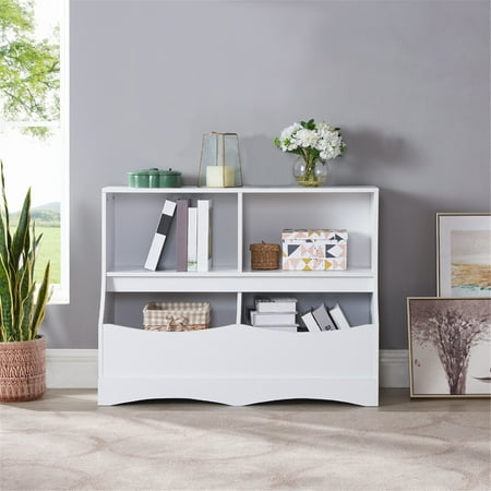 Naomi Home Nancy Kids Toy Storage with Bookshelves-Color:White