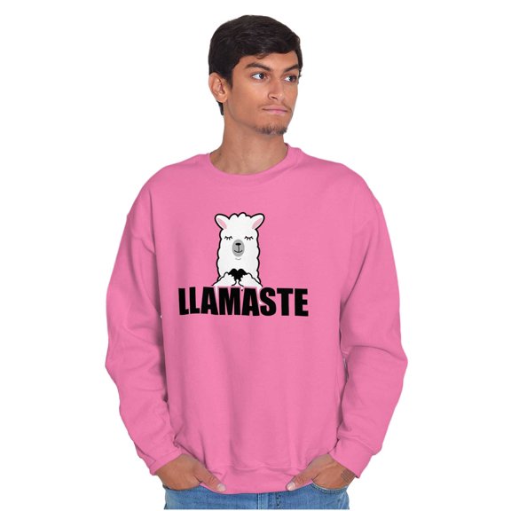 Llamaste Namaste Spiritual Llama Sweatshirt for Men or Women Brisco Brands 2X