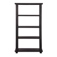 thumbnail image 4 of Four Tier Wooden Bookshelf with Exposed Bolts and Rustic Cross Bracing , Brown, 4 of 5