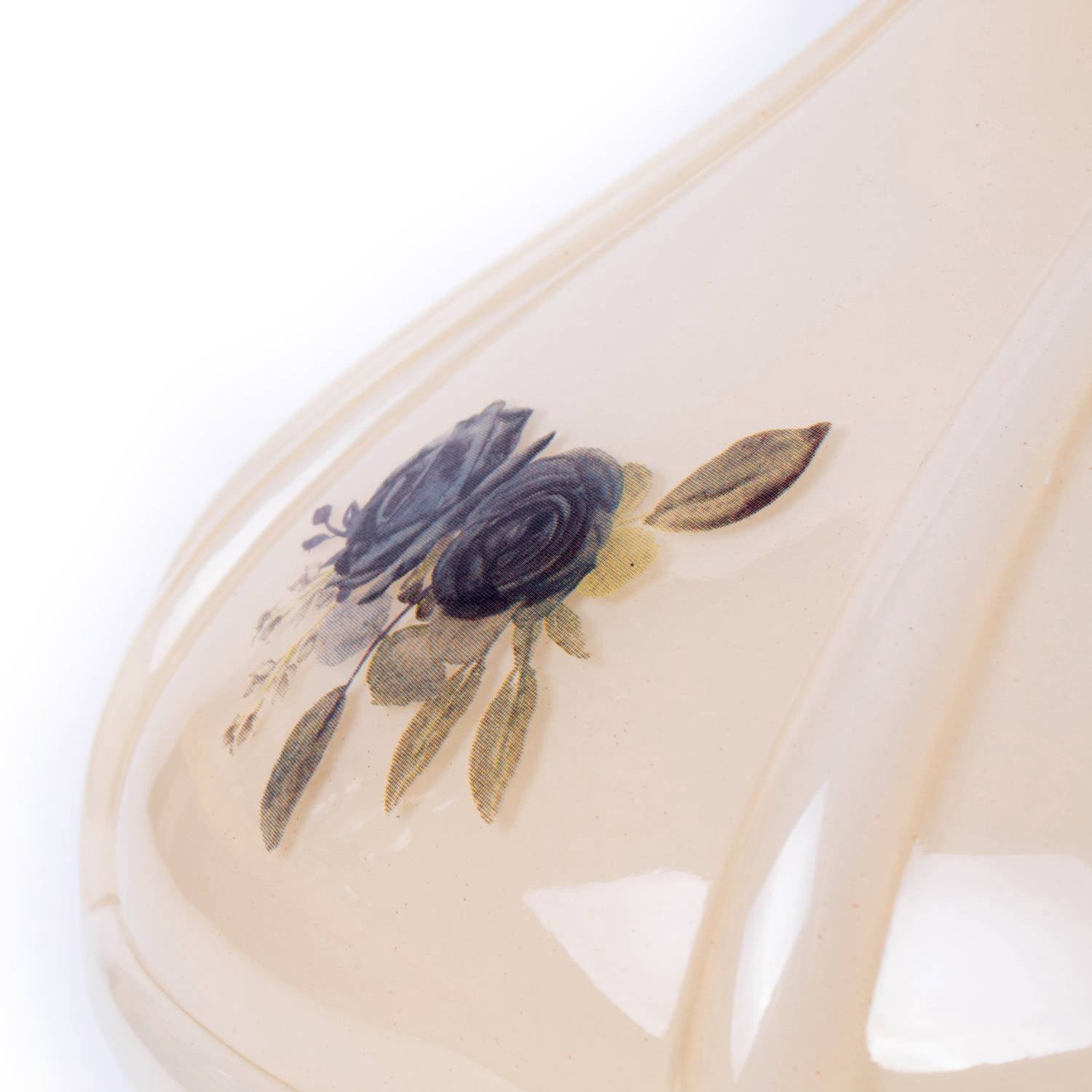 Aladdin Oil Lamp Shade Champagne Black Rose, Glass, 10 inch Base Fitter