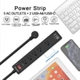thumbnail image 2 of Surge Protector Power Strip with 5 AC Outlets and 3 USB Ports (1 USB-C), 1680J Surge Protection, Compact Design for Home and Office Use, 2 of 6
