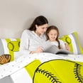 thumbnail image 5 of Castle Fairy Teens Adults Baseball Gamer Full Size Comforter Sets 3-Piece,Sport Game Bedding Comforter Set,Abstract Geometric Stripes Lightweight Bedding Sets,Breathable Home Decor,Reversible, 5 of 8