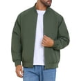 thumbnail image 5 of INSPIRE CHIC Bomber Jacket for Men's Autumn Outerwear Full Zip Up Ribbed Cuffs Baseball Jacket L Green, 5 of 6
