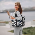 thumbnail image 5 of Travel Duffle Bag Floral Flowers Blue Travel Tote Bags Carry on Luggage Waterproof Weekender Bags with Top Handle Adjustable Shoulde Strap for Travel Gym, 5 of 5