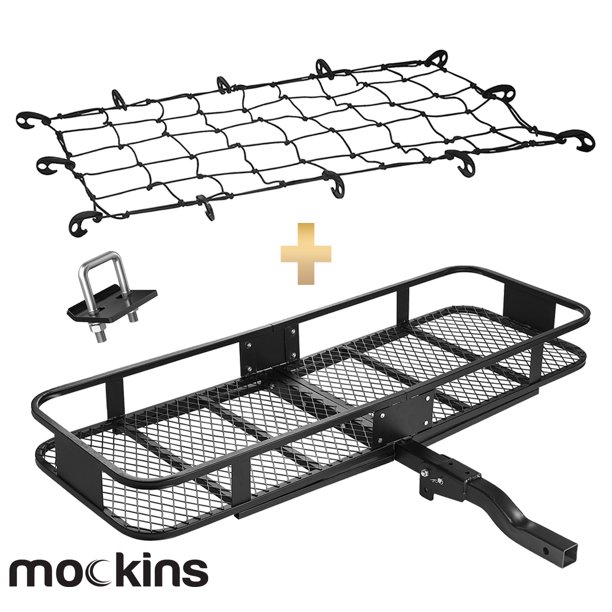 mockins Hitch Mount Cargo Carrier with Net The Steel Cargo Basket Is
