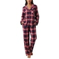 thumbnail image 2 of hotojiny Christmas Pajamas for Women Set 2 Piece Outfit Merry Christmas Button Down Shirt with Drawstring Pj Bottoms Plaid Sleepwear, 2 of 7