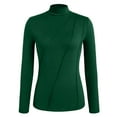 thumbnail image 3 of ZUKMRJPC Women's Mock Turtleneck Long Sleeve Shirts Solid Color Fleece Lined Slim Fit Pullover Fall Winter Warm Basic Running Workout Tops, 3 of 5