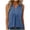 Blue-04, variant on Women's Summer Button Tank Tops, V Neck Pleated Sleeveless Shirt, Dressy Business Casual Wear