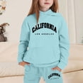 thumbnail image 2 of XUELUO Toddler Girls Outfits Sports Sets California Letters Print Hoodies With Jogger Pants 2 Pieces Athletic Girls Clothes, 2 of 4