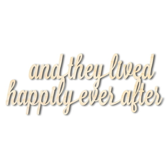 Unfinished Wood Happily Ever After Shape - Word Craft - up to 46" 12" / 1/4"