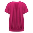 thumbnail image 5 of TODOZO T Shirts for Women Loose Fit Casual Lightweight Soft Basic Tees Summer Tops for Women 2025 Women's Casual Summer T Shirts Short Sleeve V Neck Tops Tshirts Hot Pink M, 5 of 6