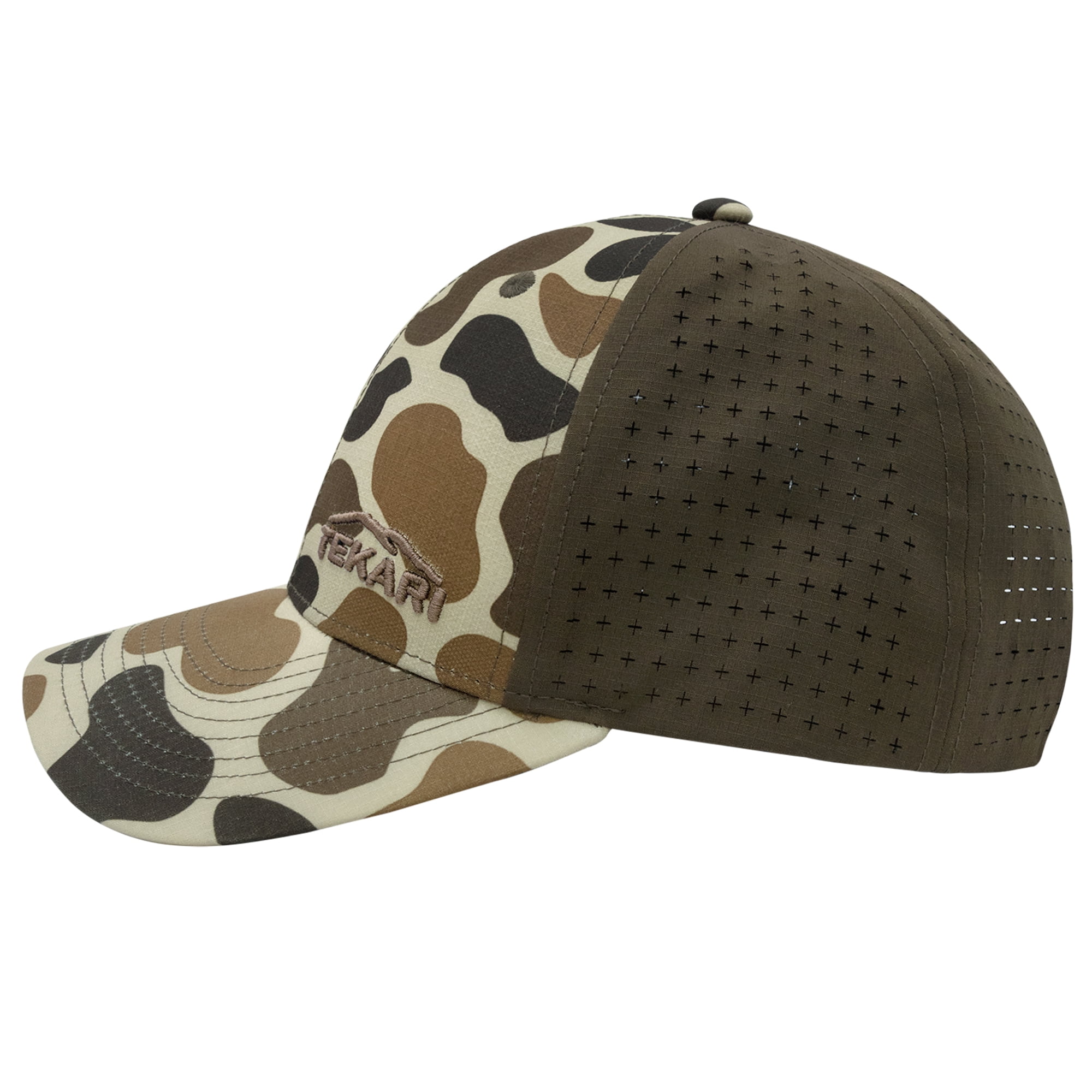 5 Panel Camo Ripstop Laser Cut Snap Back Curved Bill, OSFM