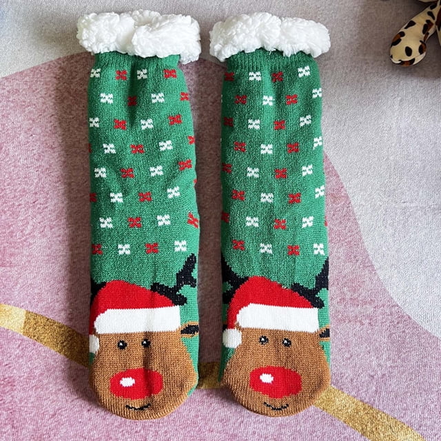 Christmas Floor Socks Women's And Winter Lamb Fleece Snow Socks Thickened And Furnished Home Sleep Carpet Socks