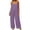 Purple, variant on Women's Casual Sleeveless Wide Leg Jumpsuit with Pockets Loose Fit Summer Romper