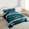 thumbnail image 3 of jejeloiu Philadelphia Sports City Bedding Comforter Set,American Rugby City Twin Comforter Sets,Green Rugby Helmet Bedding Set For Boys Teens,Super Cozy Room Decor Reversible,2-Piece, 3 of 7