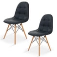 thumbnail image 1 of Sillas Modernas Eames con Botones Diseño Elegante y Vanguardista Sillas de Comedor, Oficina, Sala de Estar Estilo Minimalista Set de 2 Negro, 1 of 5