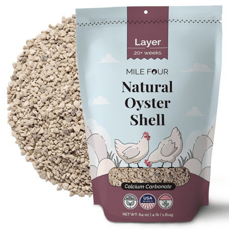 UPC: 0737488079470 | Mile Four | Oyster Shell for Strong Chicken Eggshells | 100% US Mined Limestone | Organic  Natural Crushed Oyster Shell Limestone for a Calcium Boost | Strong Eggshells & Healthier Chickens | 4 lbs.