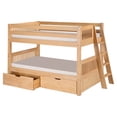thumbnail image 6 of Camaflexi Twin over Twin Low Bunk Bed - Mission Headboard - Lateral Angle Ladder - Natural Finish, 6 of 6
