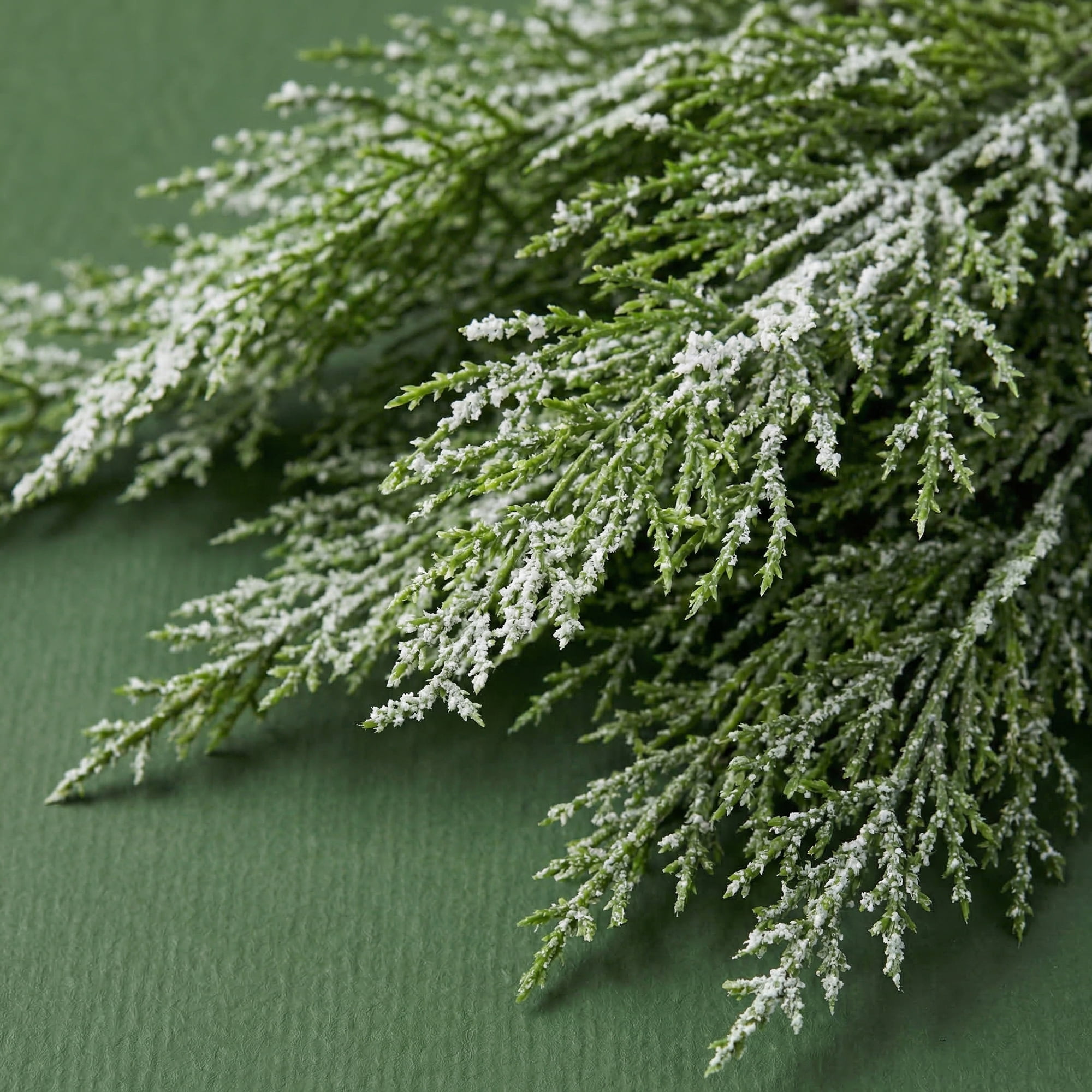 Unique Bargains 12pcs Artificial Pine Branches White-Green 13.8"