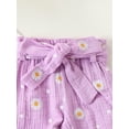 thumbnail image 6 of Hirigin Newborn Baby Girl Clothes Rib Knit Ruffle Romper Daisy Print Pants Headband 0 3 6 12 18 24 Months Fall Winter Clothes Set, 6 of 7
