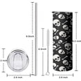 thumbnail image 5 of 20oz Halloween Skull Crossbones Pattern Skinny Tumblers Stainless Steel Tumbler with Lid and Straw,Vacuum Insulated Double Wall Travel Tumbler Cups with Cleaning Brush for Coffee,Tea, 5 of 6