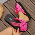 thumbnail image 2 of Gpaecead Women Bow Flat Flip Flops Lightweight Eva Footbed Non Slip Spring Summer Beach Casual Shoes,Hot Pink, 2 of 8
