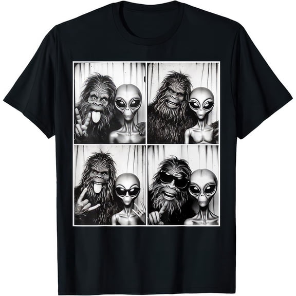 Sasquatch Big Foot & Alien Photobooth T Shirt