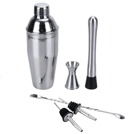

AMNHDO 6Pcs 750ml Stainless Steel Cocktail Shaker Mixer Bartender Kit Set Tool