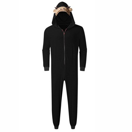 

BIZIZA Matching Family Christmas Pajamas Sleepwear Long Sleeve Hoodies Elk Jumpsuits Clothes Xmas Homewear Men M