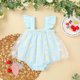 thumbnail image 2 of Body De Bebé Canastilla Onesies Para Niño Niña De Verano Malla De Margaritas Manga Voladora Mono De Algodón Azul Claro Odeerbi LM103-6109, 2 of 8
